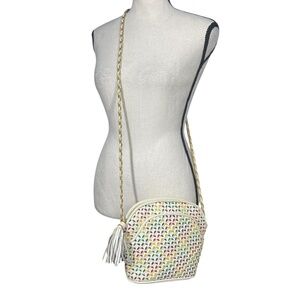 Saddle River Vintage Colorful Basket Weave Crossbody
